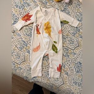 Autumn Leaf Print Kids Footie